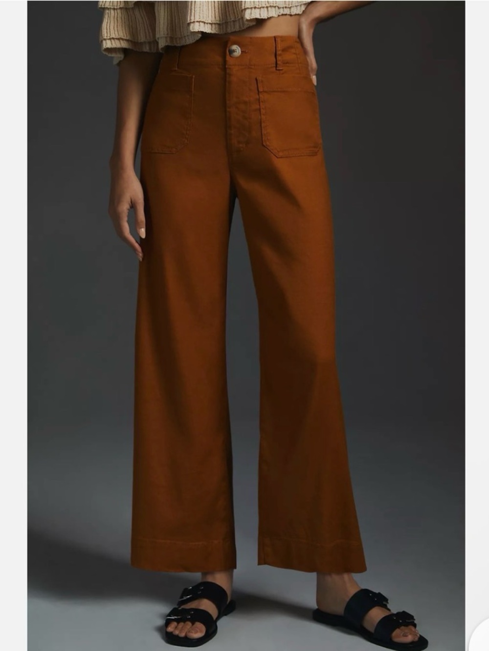 Anthropologie Maeve Colette Cropped Wide-Leg Pants